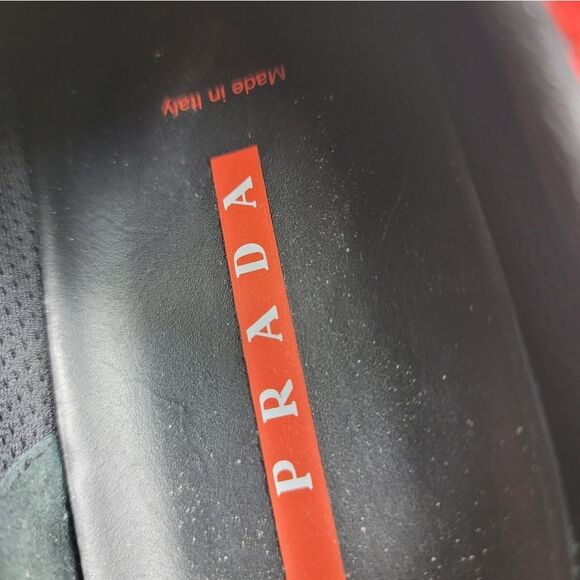 Prada Sport Womens Sneaker Shoes Sise 9 Black Red Blue Strappes Closure - Picture 10 of 16